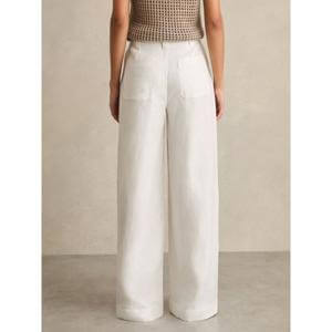 REISS ASHBY Linen Wide Leg Trousers